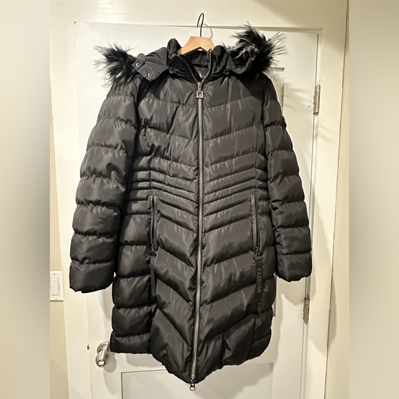 Elora Black Womens Puffer Coat Size Large - Picture 1 of 7